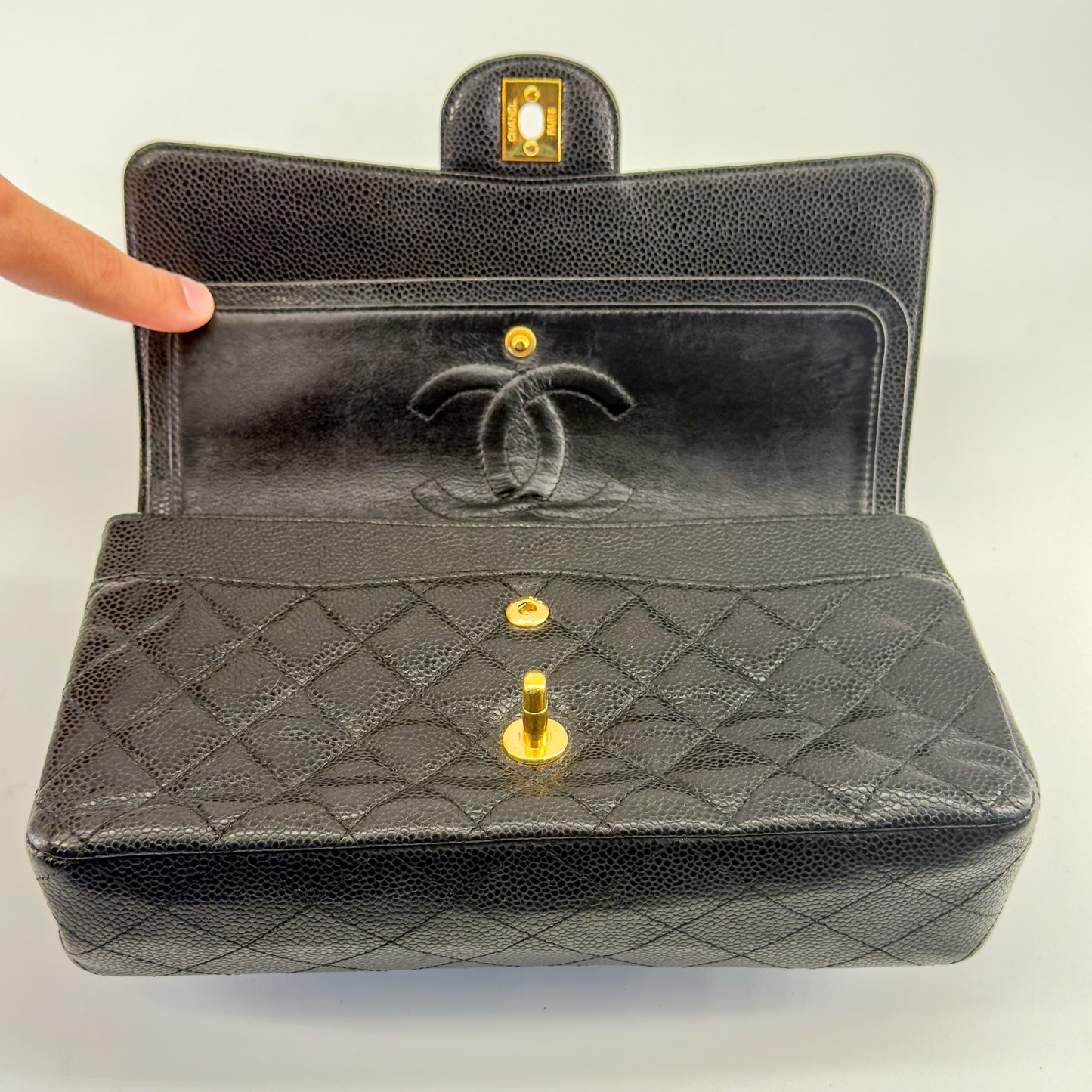 Chanel Classic Double Flap Bag – Caviar Leather – Black