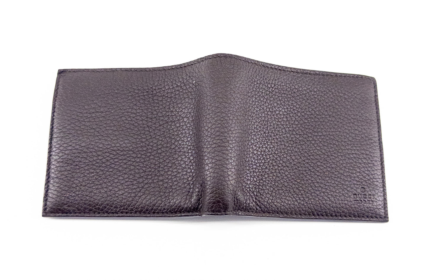 Gucci Bifold Wallet with Coin Pocket – Grained Leather – Dark Brown