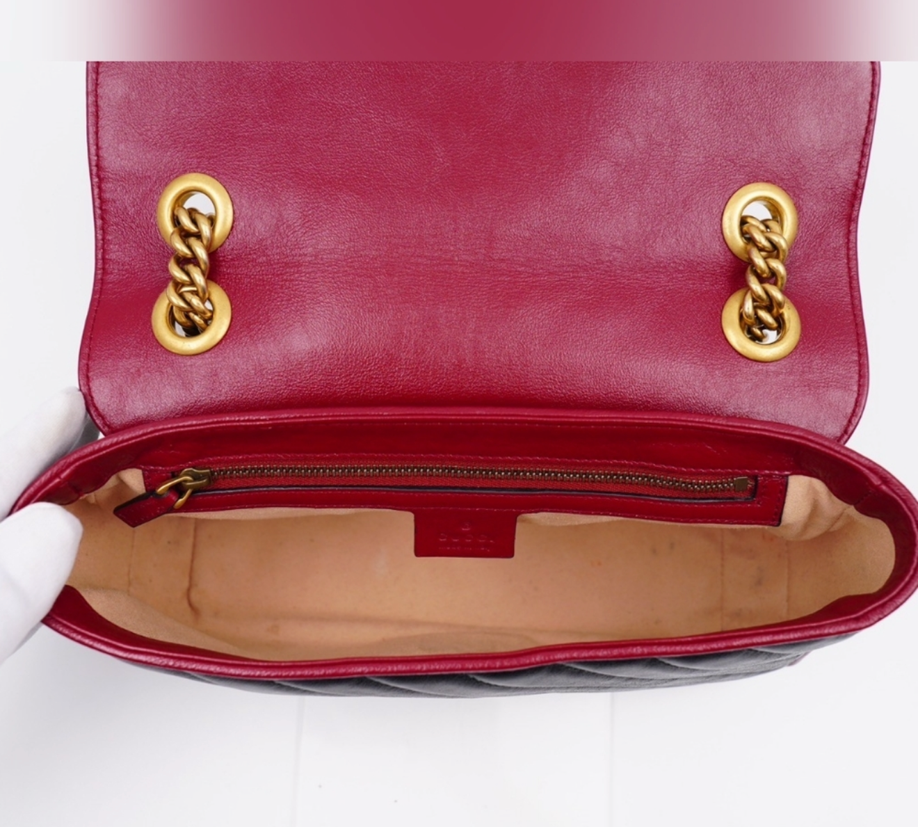 Gucci GG Marmont Torchon Shoulder Bag – Matelassé Leather – Black/Bordeaux