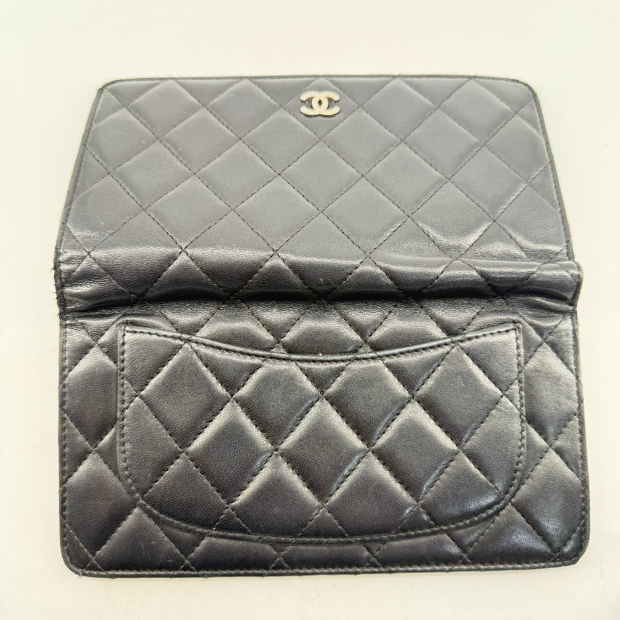 Chanel Quilted Wallet Long Wallet – Lambskin Leather – Black