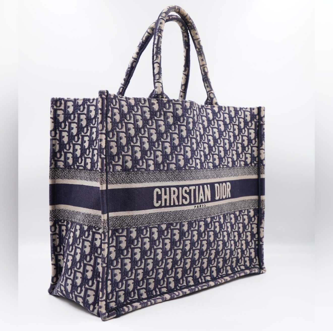 Christian Dior Large Blue Oblique Book Tote