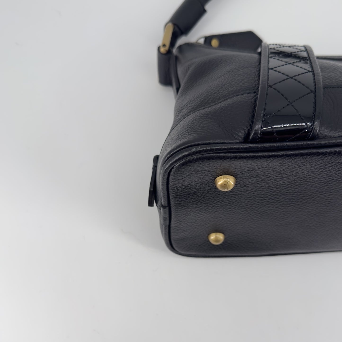 Burberry Black Leather Shoulder Bag – Pebbled Leather – Nova Check Interior