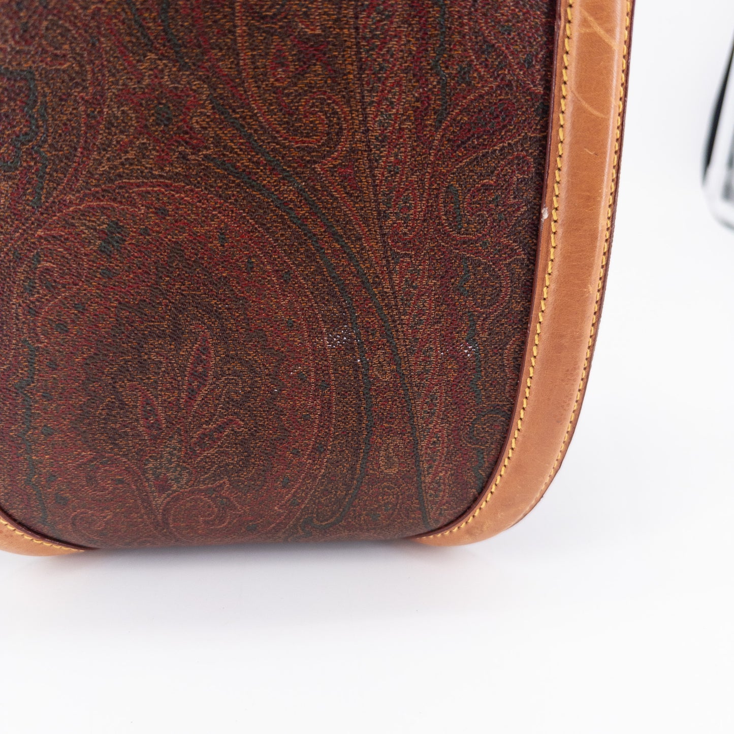 Etro Top-Handle Bag – Coated Canvas and Leather – Brown Multi-color