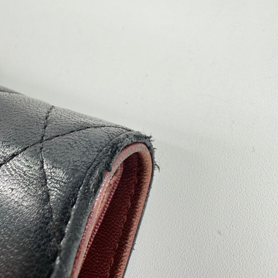 Chanel Quilted Wallet Long Wallet – Lambskin Leather – Black