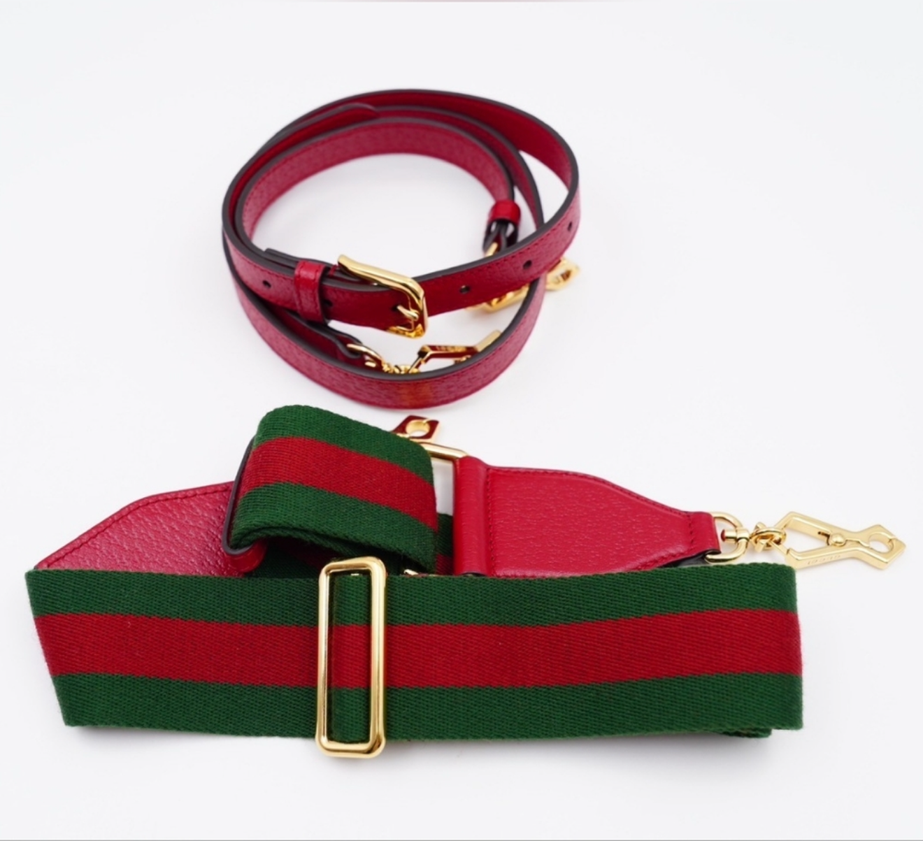Gucci x Adidas Horsebit 1955 Shoulder Bag – Red Leather, Gold Hardware, Dual Strap