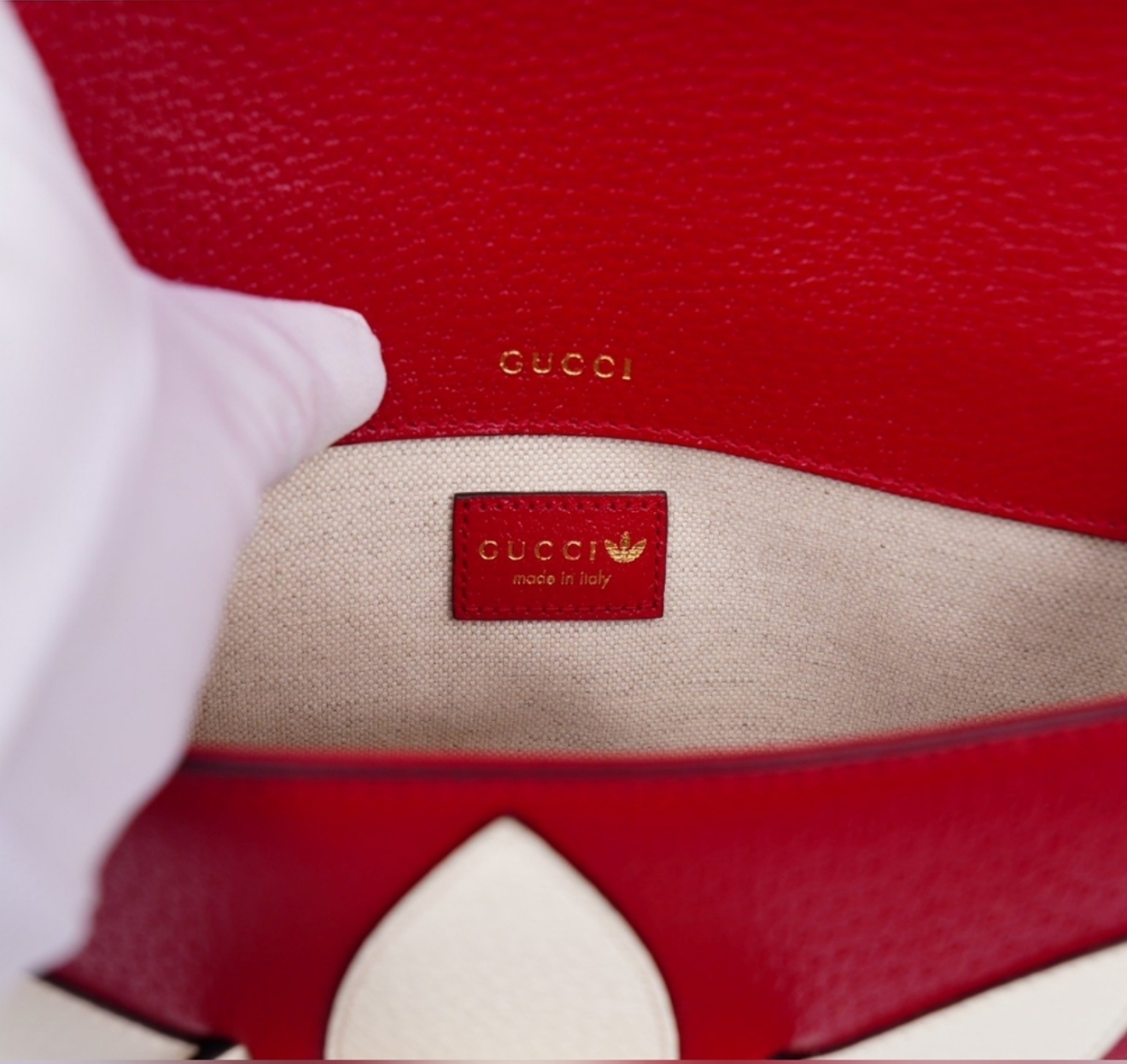 Gucci x Adidas Horsebit 1955 Shoulder Bag – Red Leather, Gold Hardware, Dual Strap