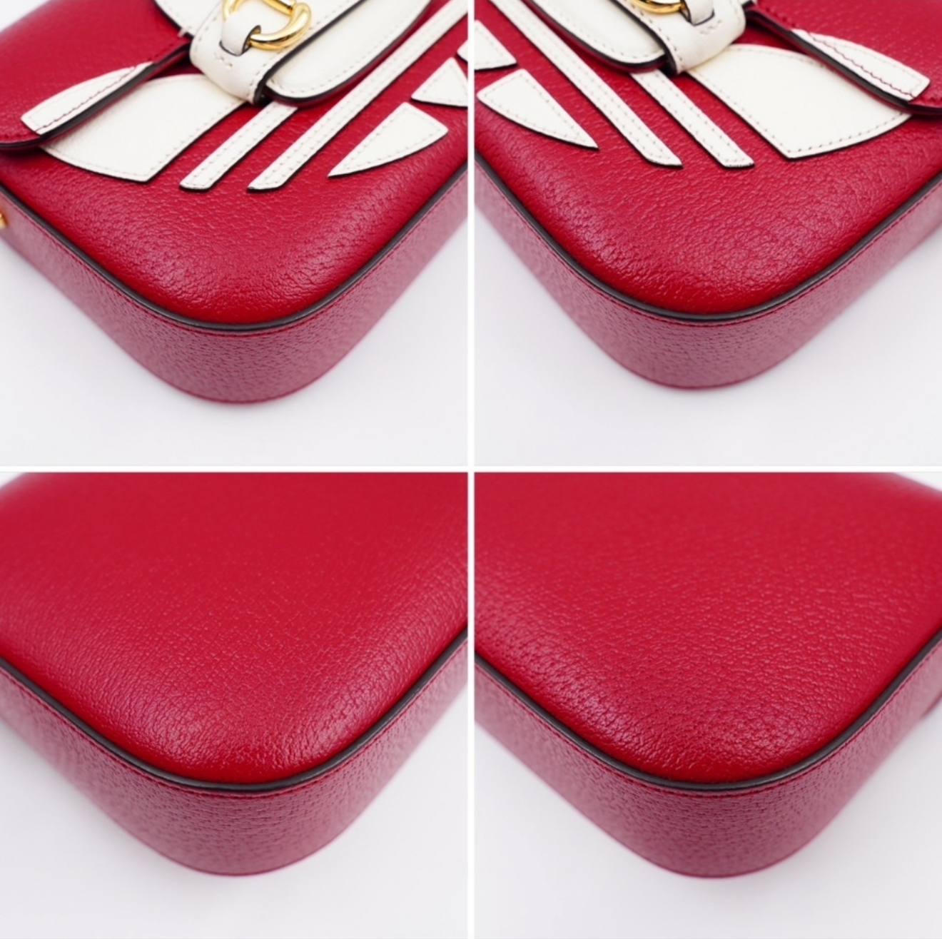 Gucci x Adidas Horsebit 1955 Shoulder Bag – Red Leather, Gold Hardware, Dual Strap