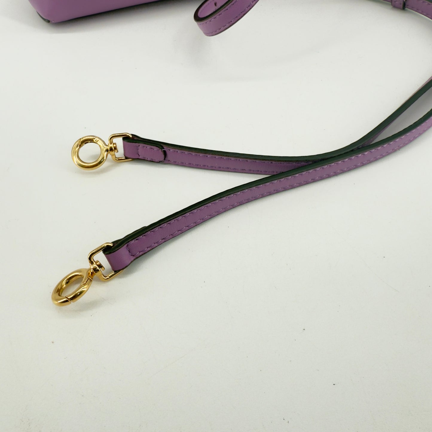 Fendi First Purple Leather Clutch – Smooth Calfskin – Gold-Tone Frame