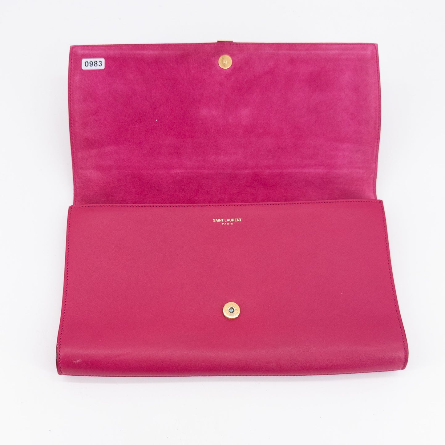 Saint Laurent Y-Ligne Clutch Clutch – Smooth Leather – Fuchsia