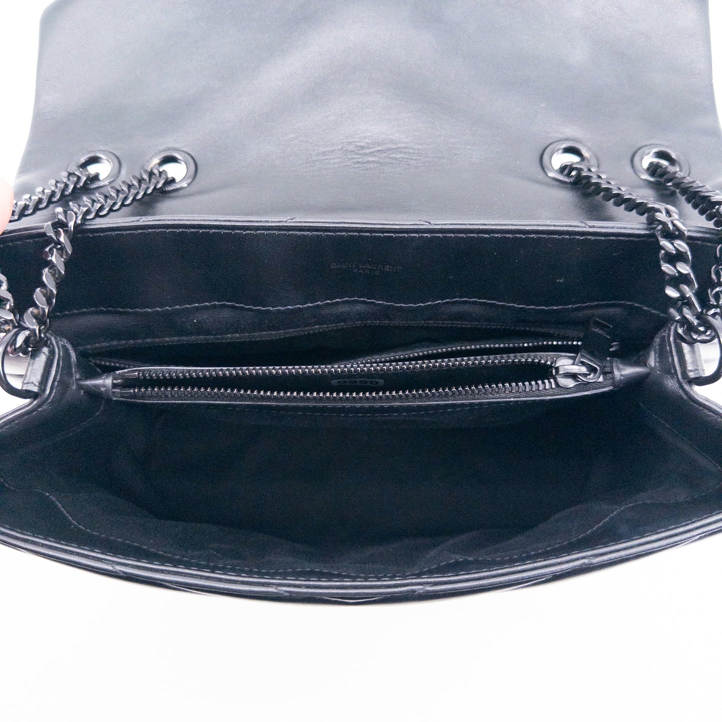 Saint Laurent Medium College Bag – Quilted Calfskin Leather – Black