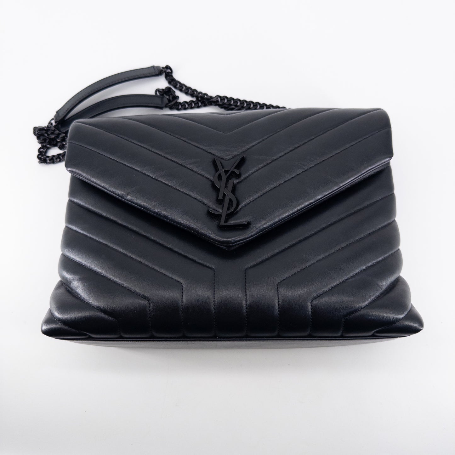 Saint Laurent Medium College Bag – Quilted Calfskin Leather – Black