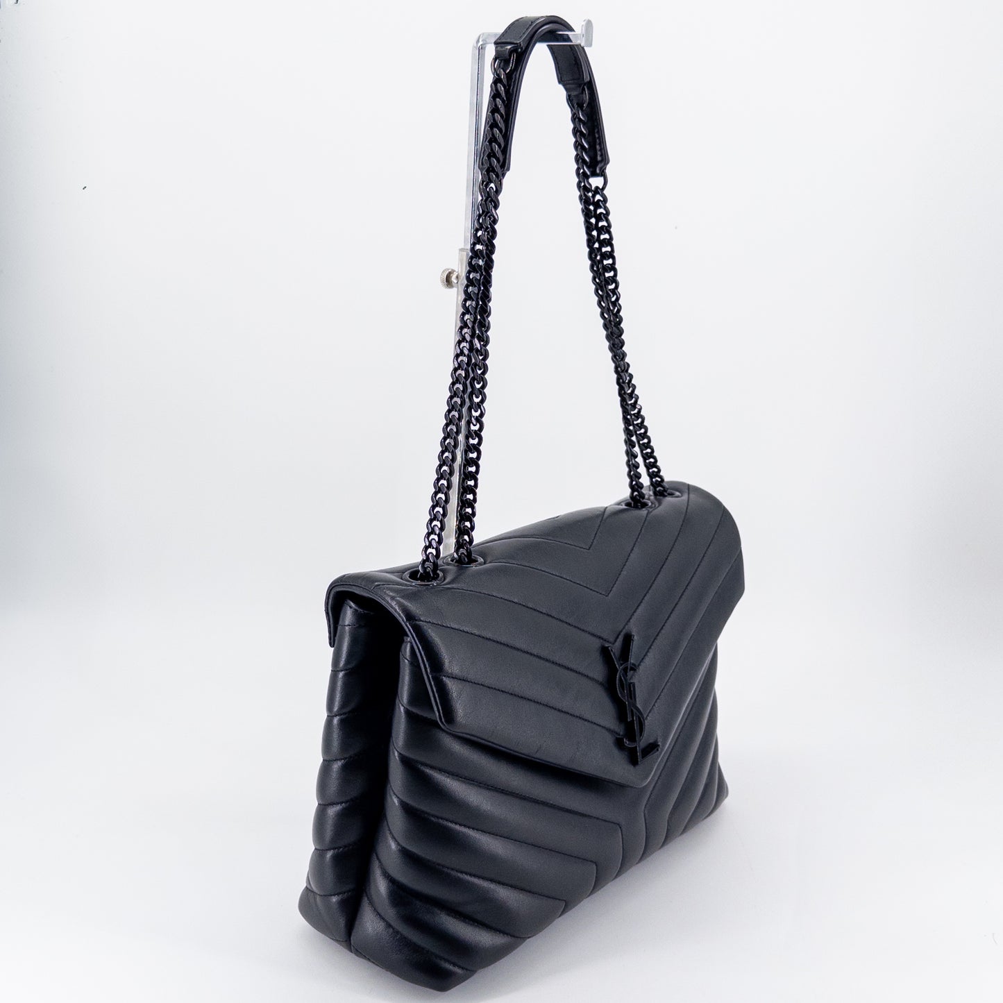 Saint Laurent Medium College Bag – Quilted Calfskin Leather – Black