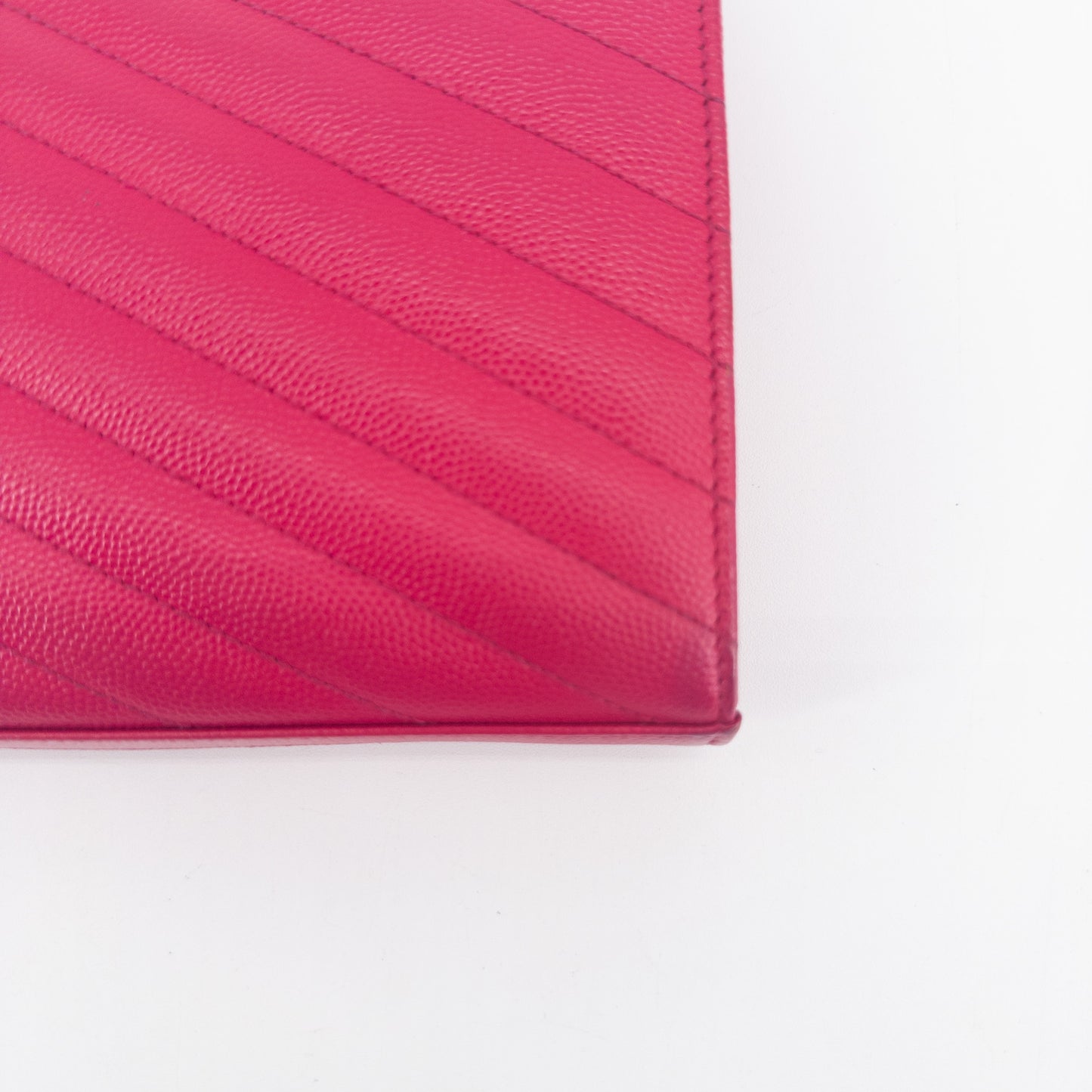 Saint Laurent Wallet on Chain – Grained Leather – Pink