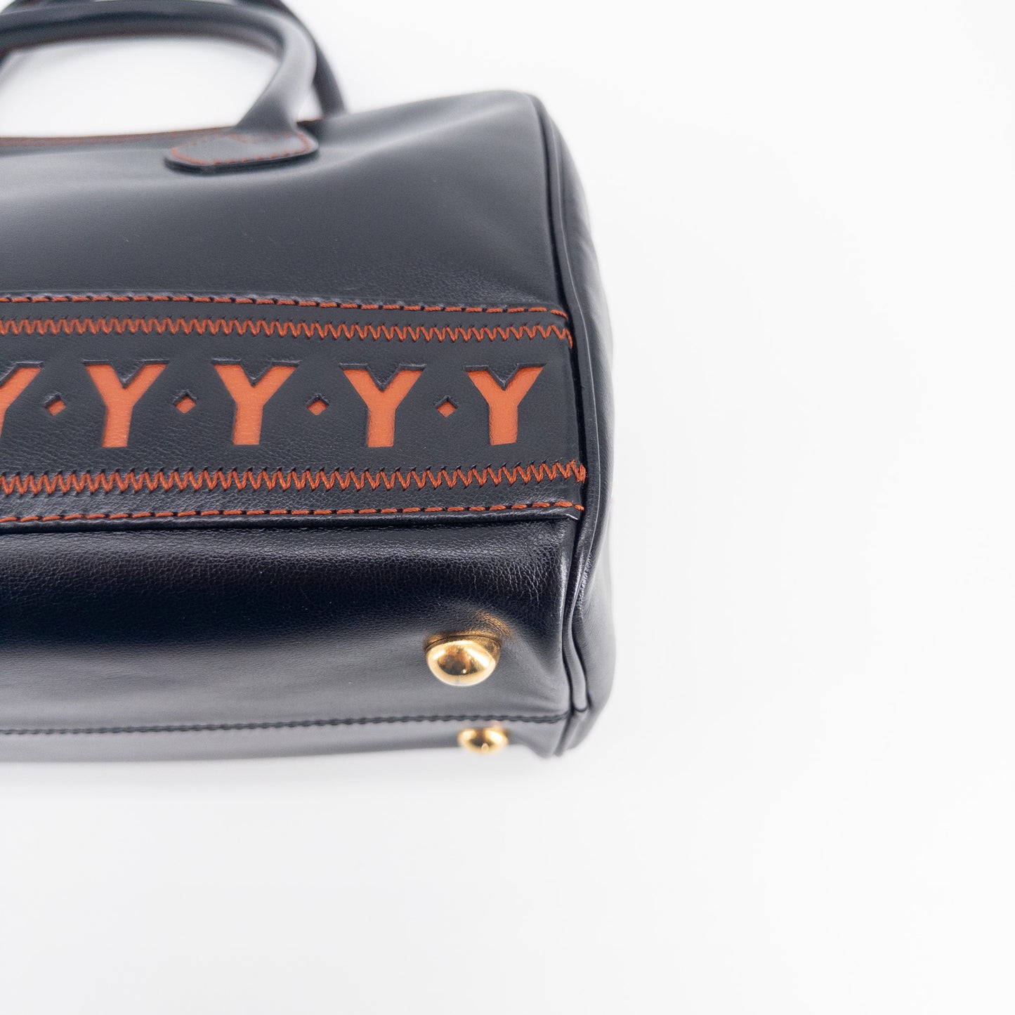 Saint Laurent Y Ligne Bowling Bag – Smooth Leather – Black & Brown