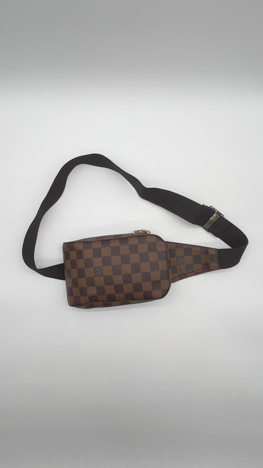 Authentic Louis Vuitton Damier Ebene Geronimos Waist Sling Bag – Unisex, Pre-Loved
