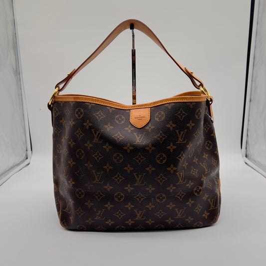 Preloved Louis Vuitton Monogram Delightful PM Tote Bag with Vachetta Leather Trim