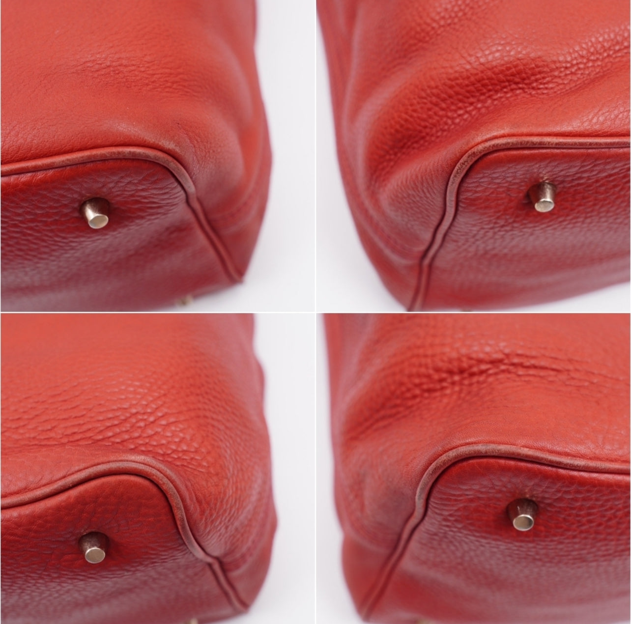 Pre-loved Luxurious Red Burberry Leather Bucket Bag - Elegant Shoulder Carryall