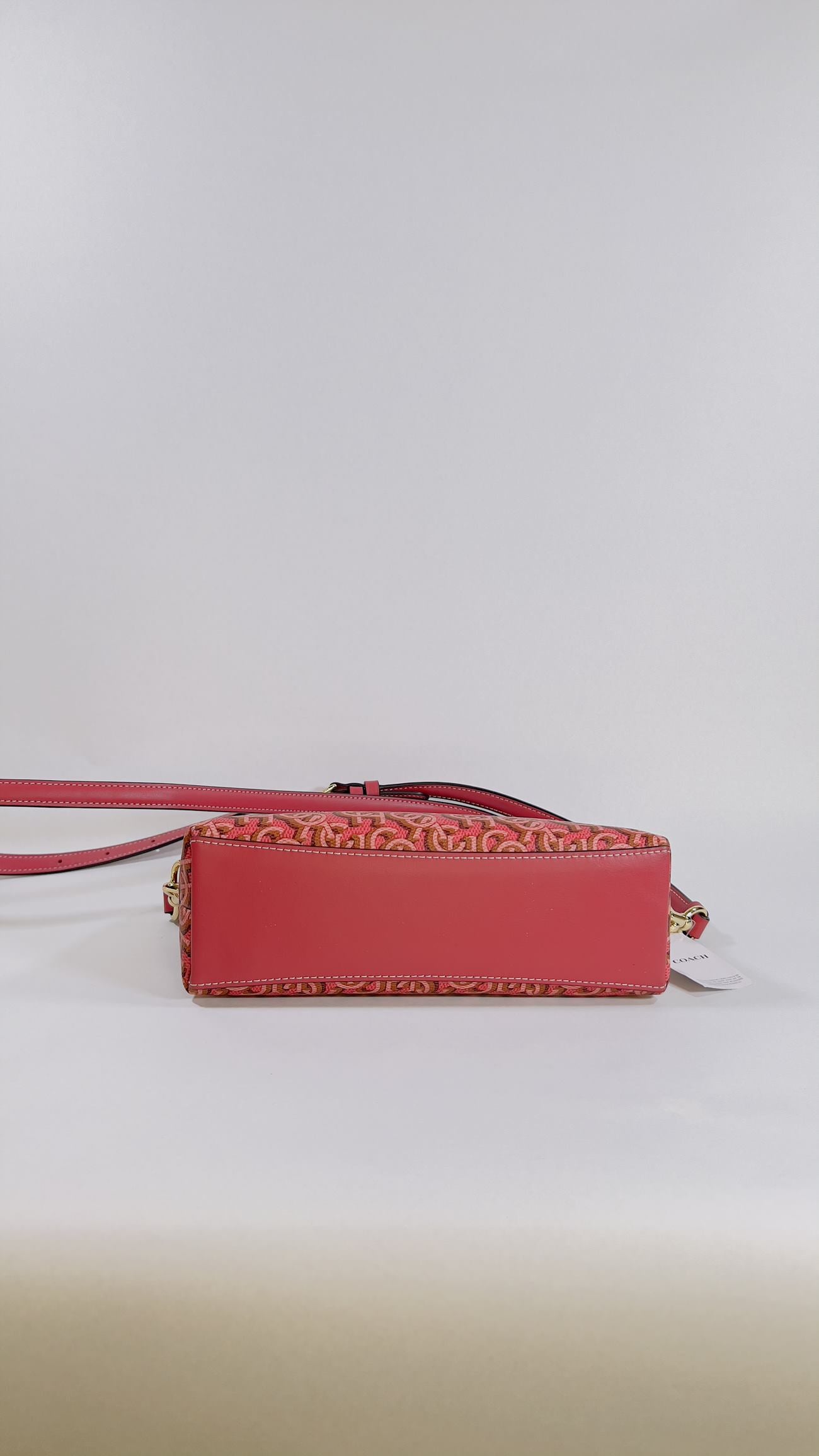 NWT COACH MADI Rouge Pink Canvas & Leather Monogram Print  W/ wristlet.