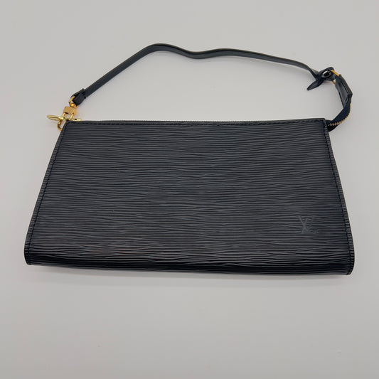 Authentic Louis Vuitton Pochette Accessoires Noir Epi Handbag - Timeless Elegance in Black