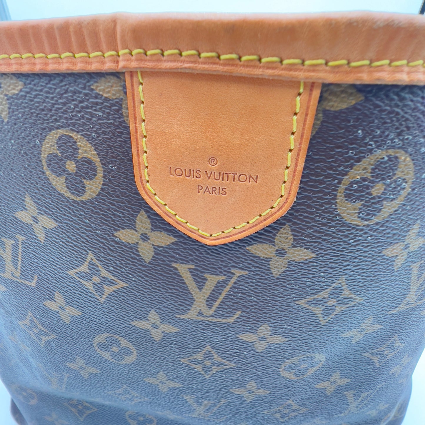 Preloved Louis Vuitton Monogram Delightful PM Tote Bag with Vachetta Leather Trim