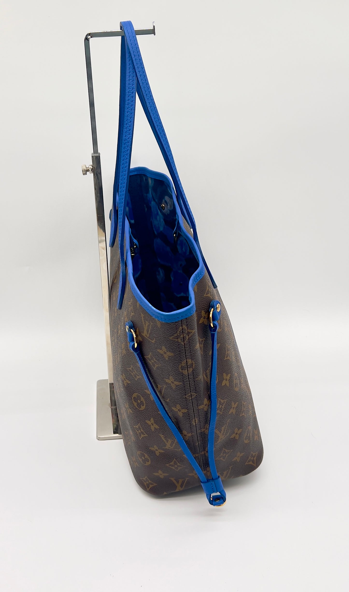 Pre-Loved Louis Vuitton Monogram Articles de Voyage Ikat Neverfull MM Grand Bleu - Excellent Condition