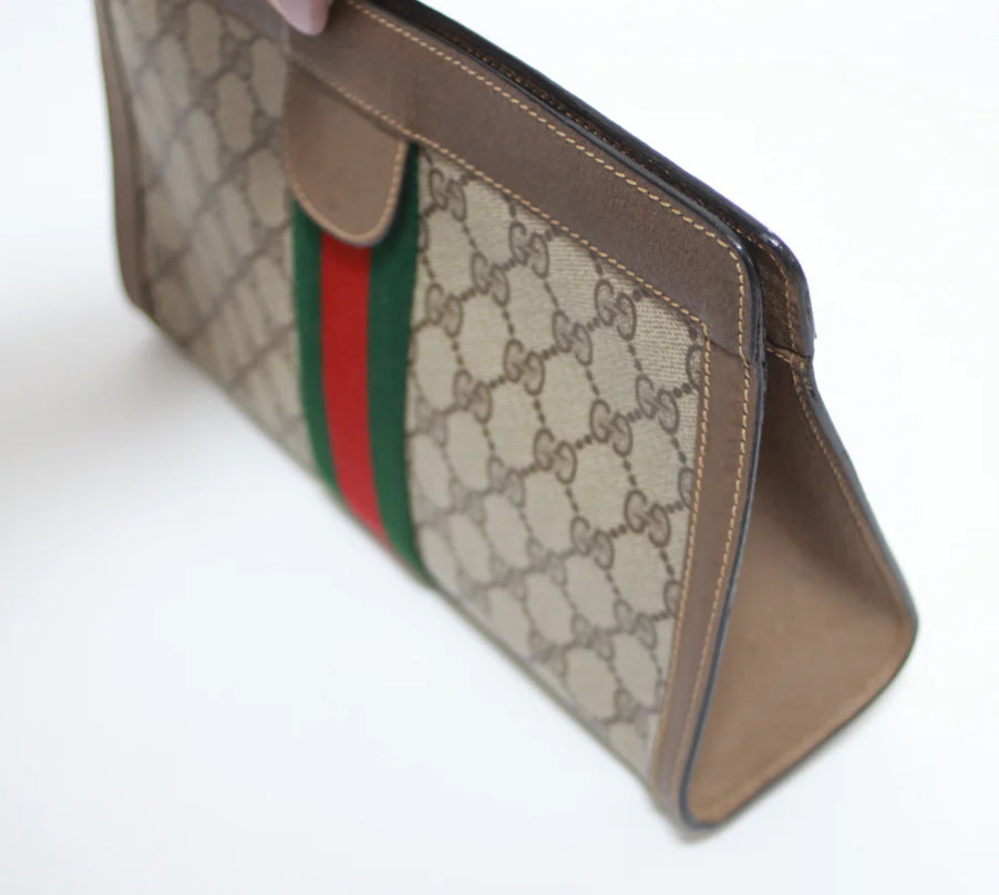 Gucci Sherylin Monogram Canvas & Suede Clutch Duo - Authentic Pre-Loved Condition