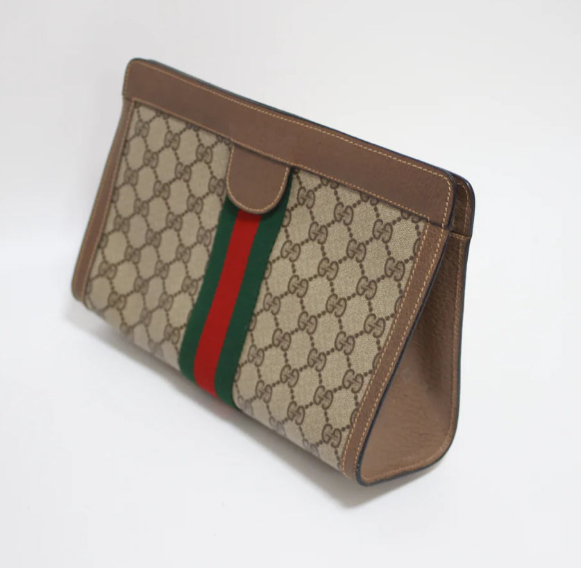 Gucci Sherylin Monogram Canvas & Suede Clutch Duo - Authentic Pre-Loved Condition