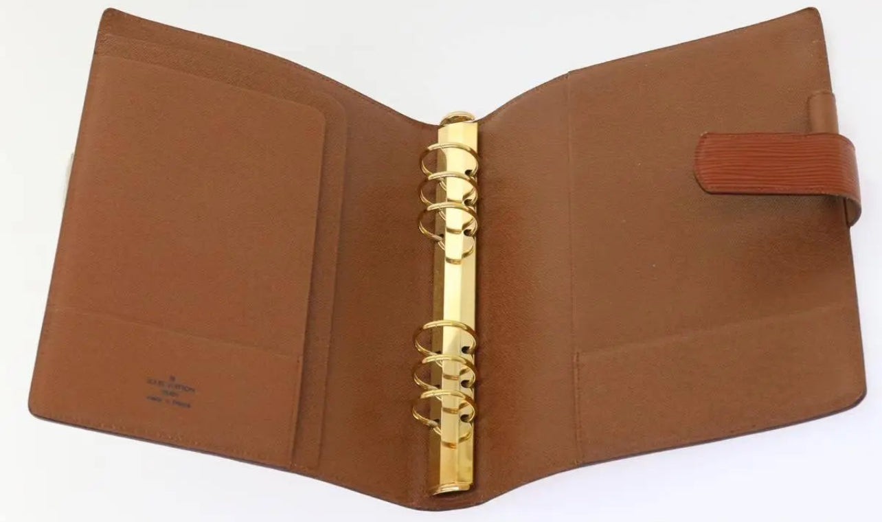 Classic LOUIS VUITTON Epi Leather Agenda GM - Pre-Loved Brown Day Planner Cover