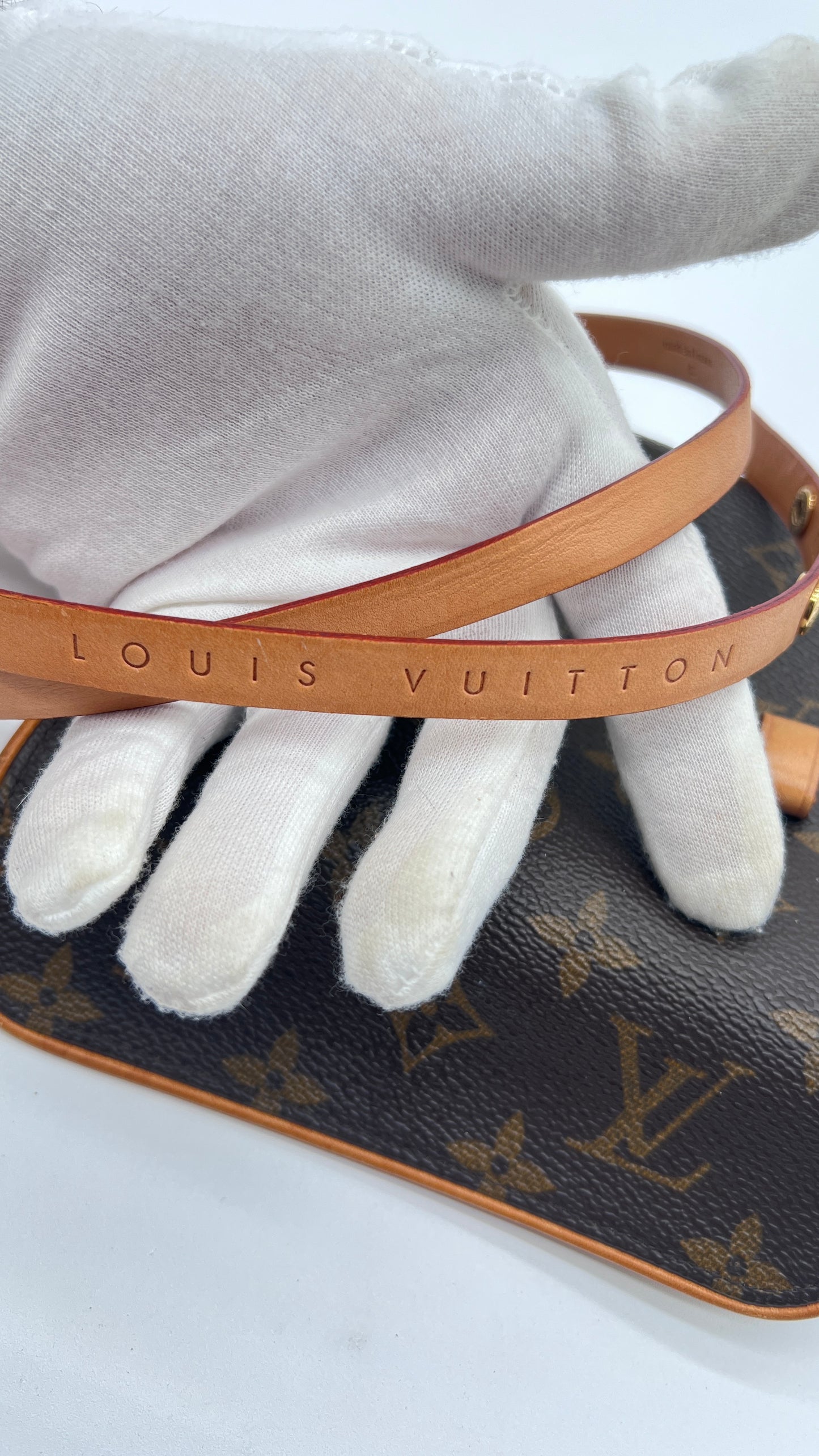 Pre- Loved Authentic Louis Vuitton Monogram Pochette Florentine Belt Bag