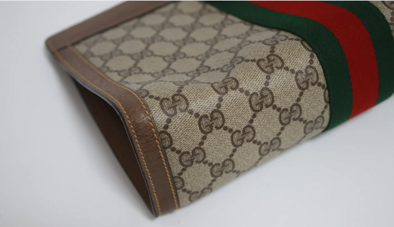 Gucci Sherylin Monogram Canvas & Suede Clutch Duo - Authentic Pre-Loved Condition