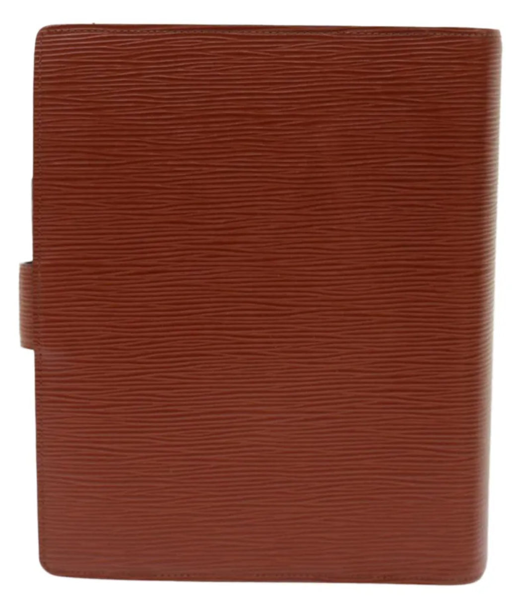 Classic LOUIS VUITTON Epi Leather Agenda GM - Pre-Loved Brown Day Planner Cover