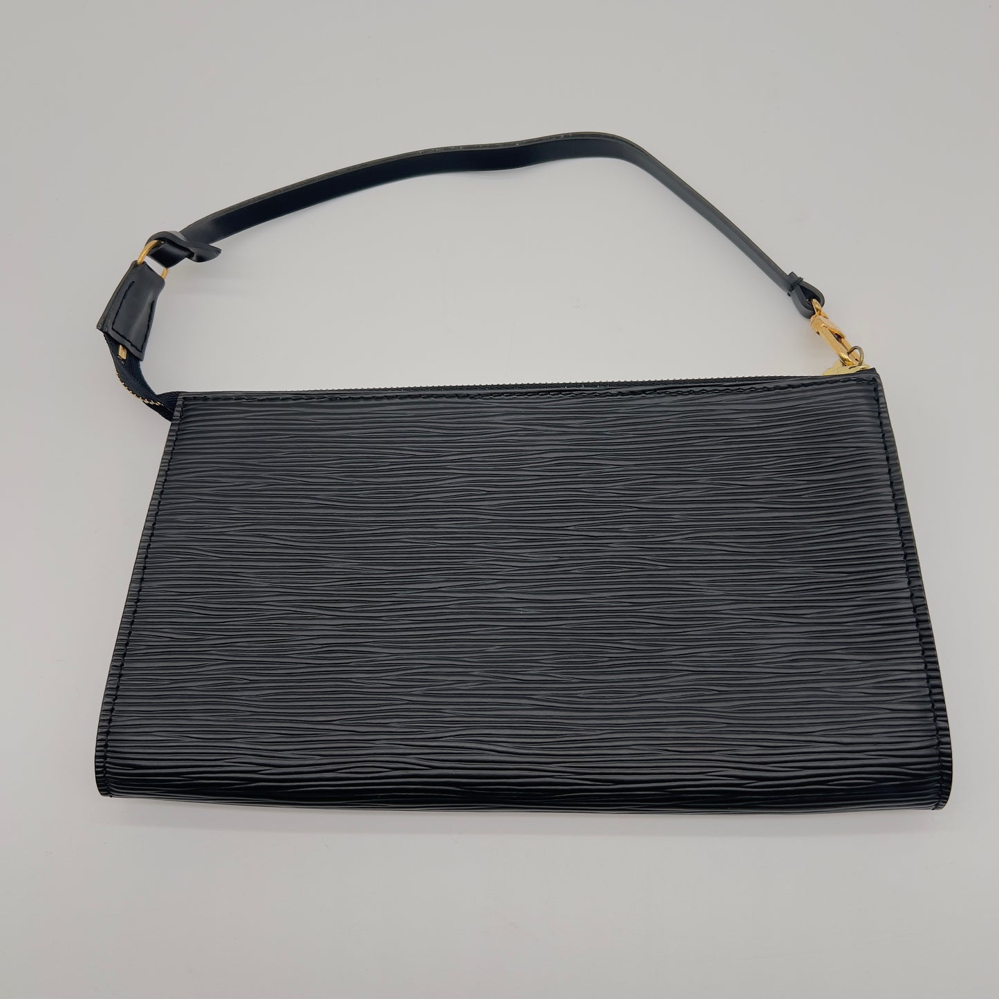 Authentic Louis Vuitton Pochette Accessoires Noir Epi Handbag - Timeless Elegance in Black