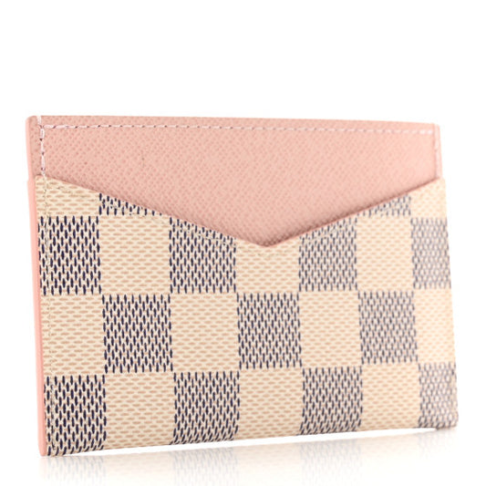 Louis Vuitton Damier Azur Canvas Daily Card Holder in Rose Ballerine – Chic and Compact