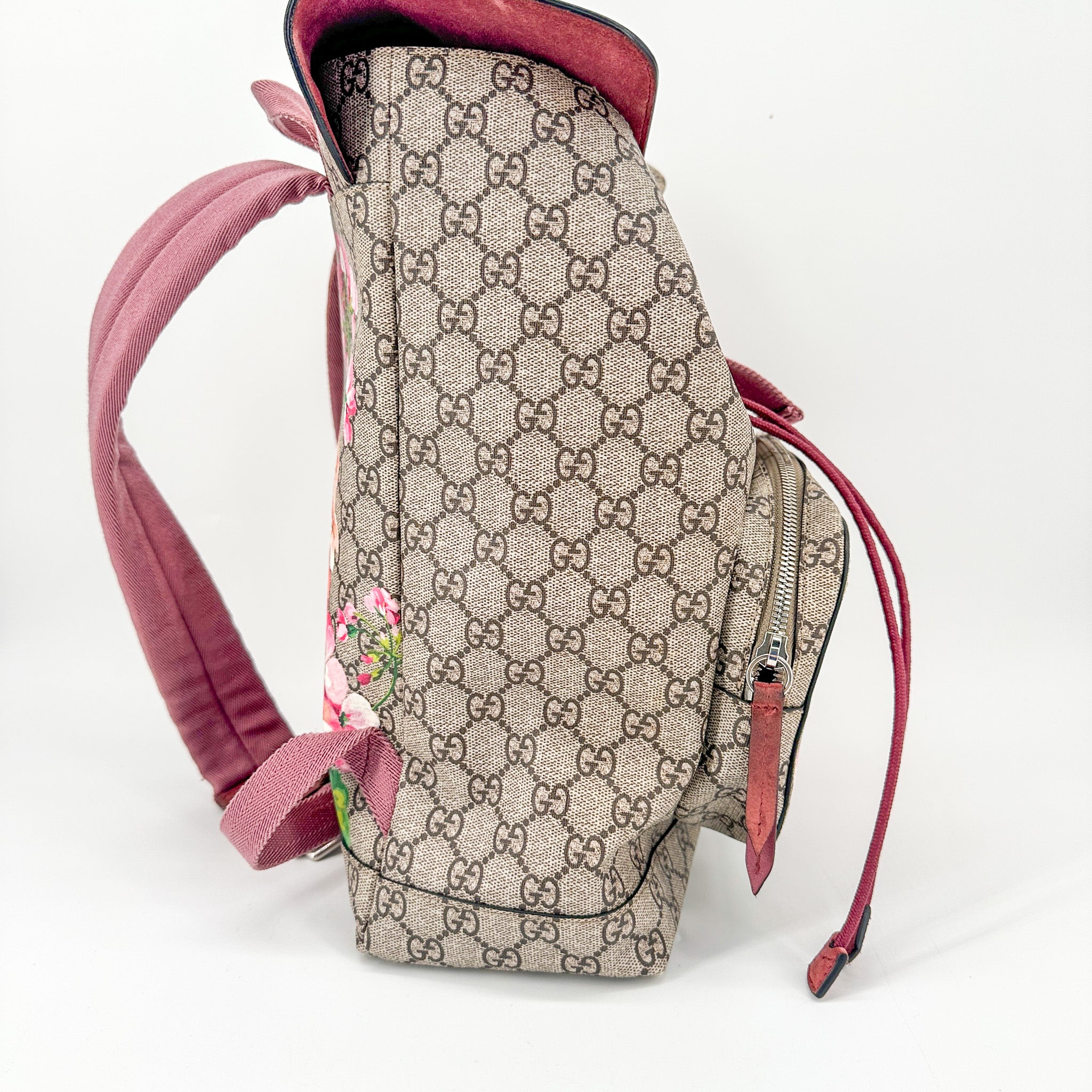 Gucci Bloom GG Supreme Canvas Backpack – Pink Floral Print – Jenny