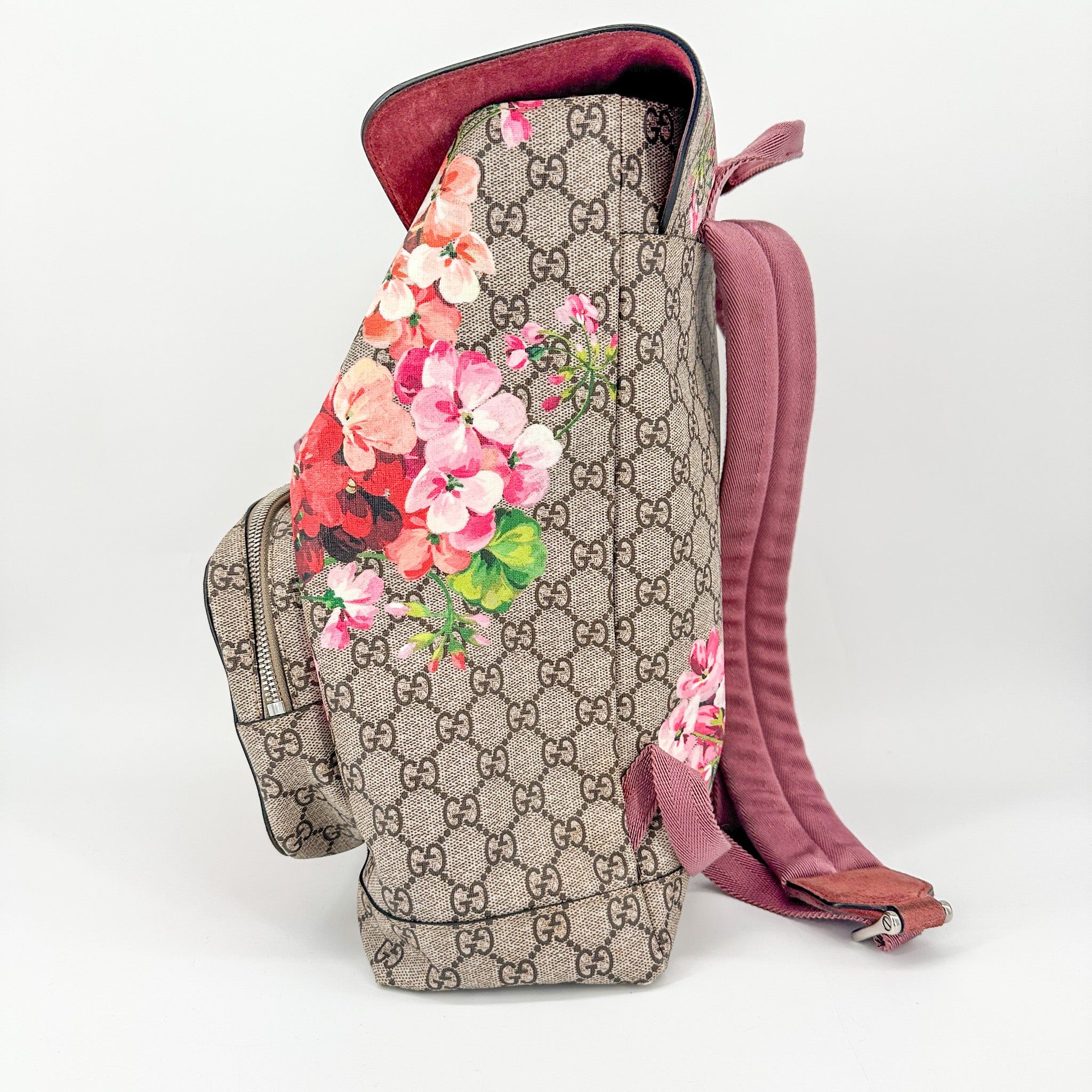 Gucci Bloom GG Supreme Canvas Backpack – Pink Floral Print – Jenny