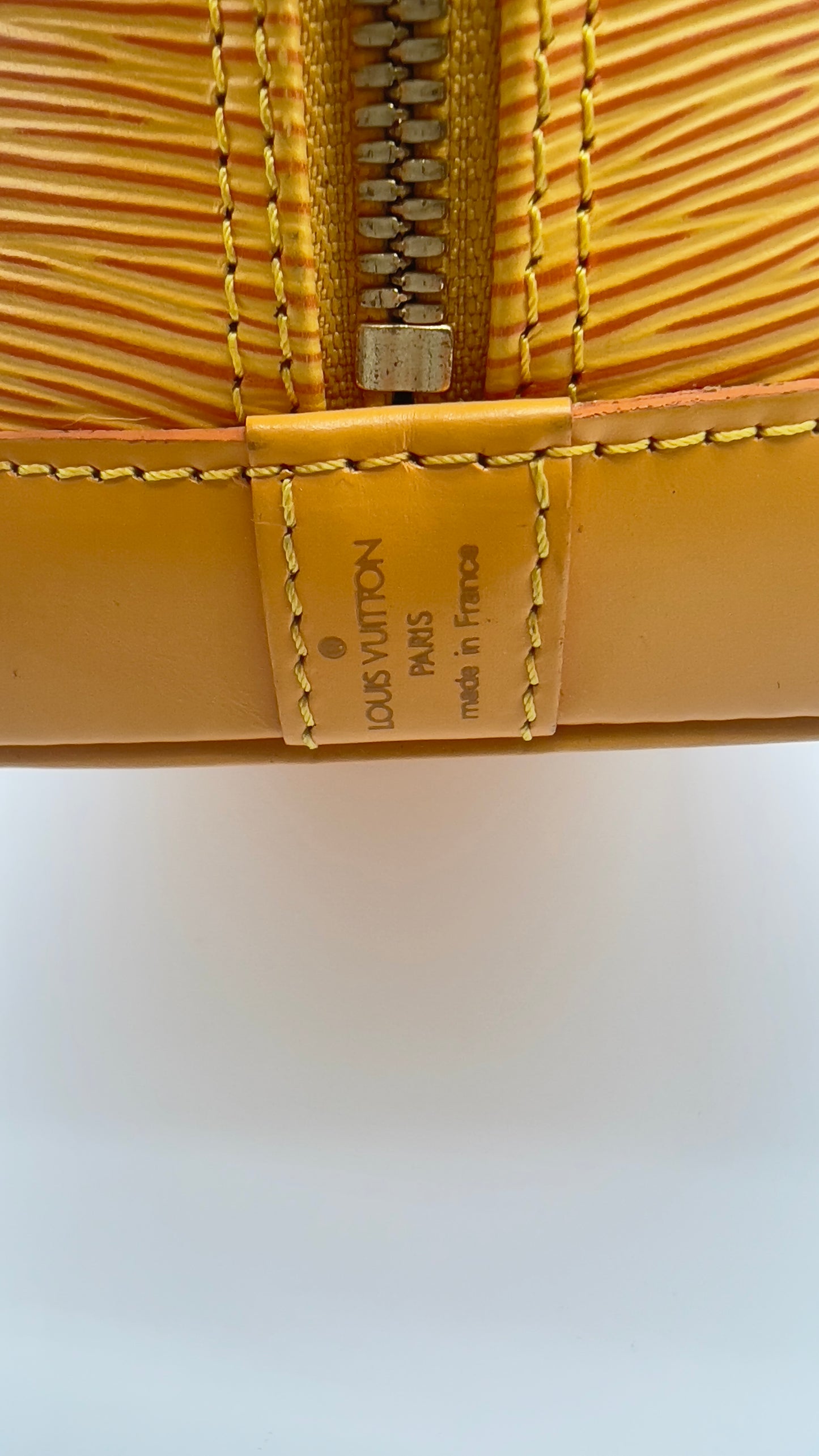 Vintage Louis Vuitton Alma PM Handbag in Bright Yellow Epi Leather - Preloved Iconic Style