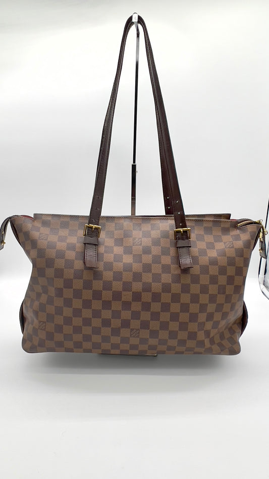 Luxury Pre-Owned Louis Vuitton Damier Ebene Chelsea Tote - Adjustable Strap Shoulder Bag