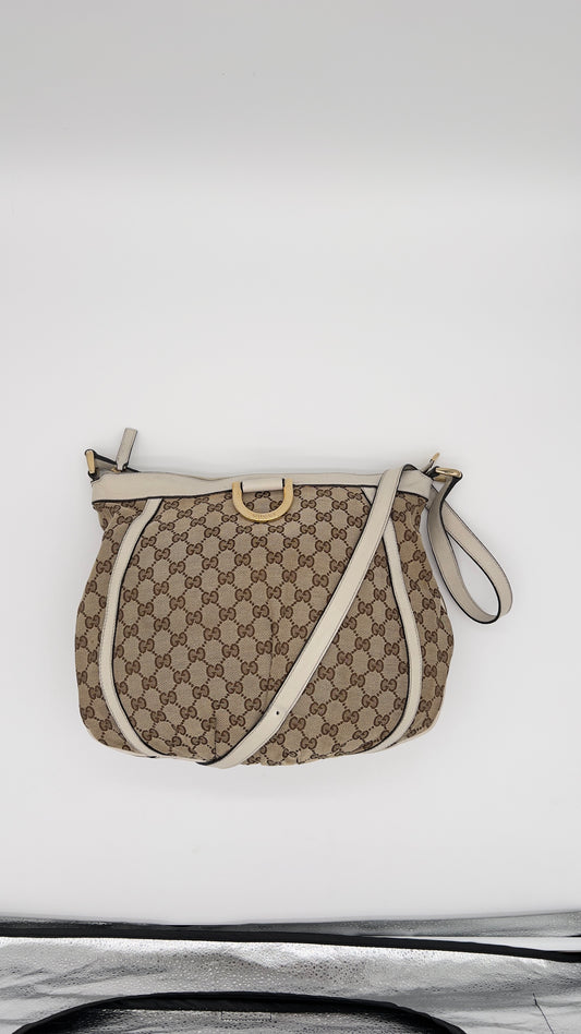 Pre-Loved GUCCI GG Canvas Abbey Shoulder Bag - Brown Canvas & Gold-Tone Hardware