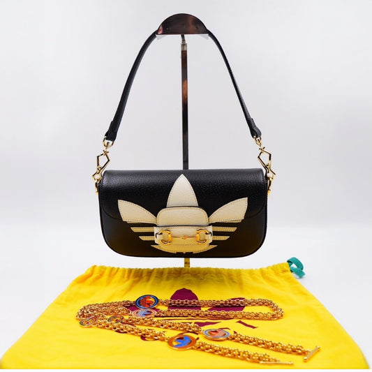 Gucci x Adidas 1955 Horsebit Mini Bag – Black & White | New