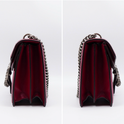 Gucci Dionysus Small Shoulder Bag – GG Tweed & Leather – Black/White/Red