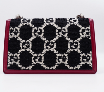 Gucci Dionysus Small Shoulder Bag – GG Tweed & Leather – Black/White/Red