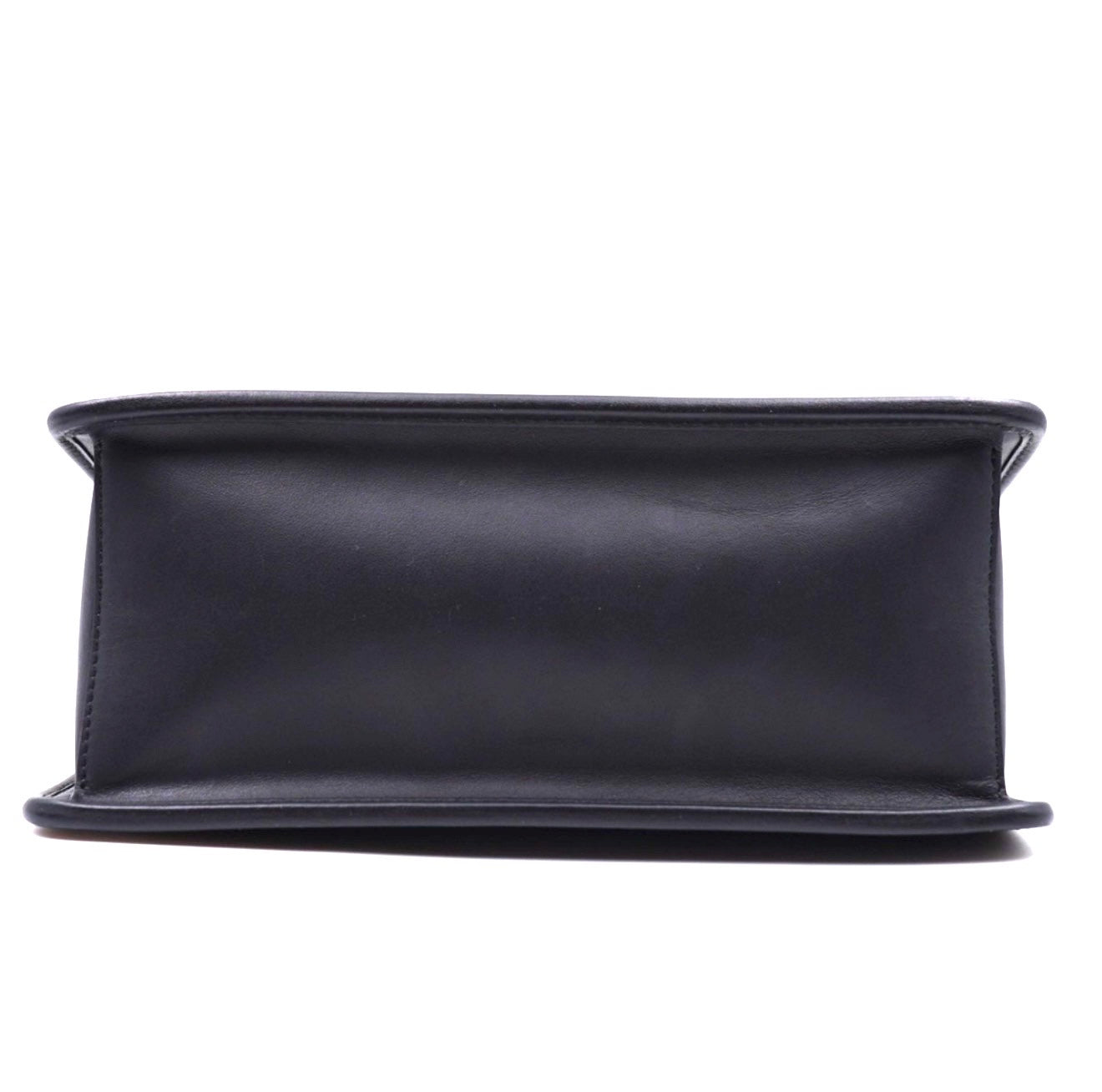 Fendi Kan I F Logo Shoulder Bag – Black Leather, Silver Hardware, Wide Strap