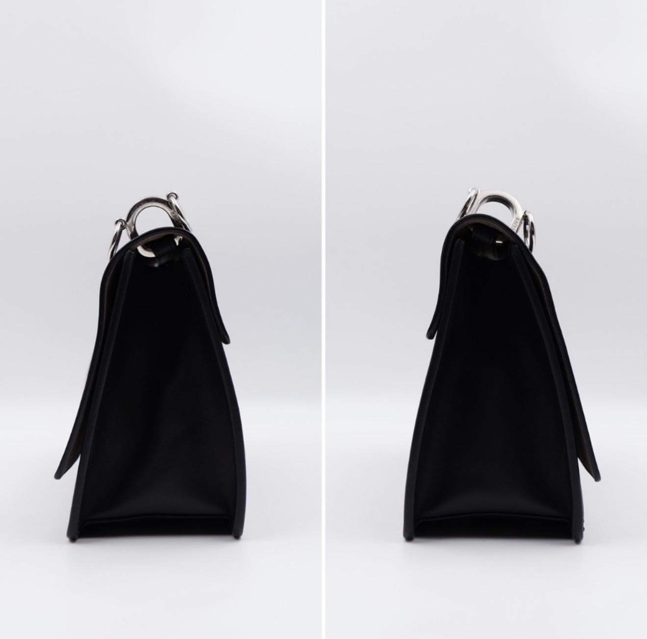 Fendi Kan I F Logo Shoulder Bag – Black Leather, Silver Hardware, Wide Strap