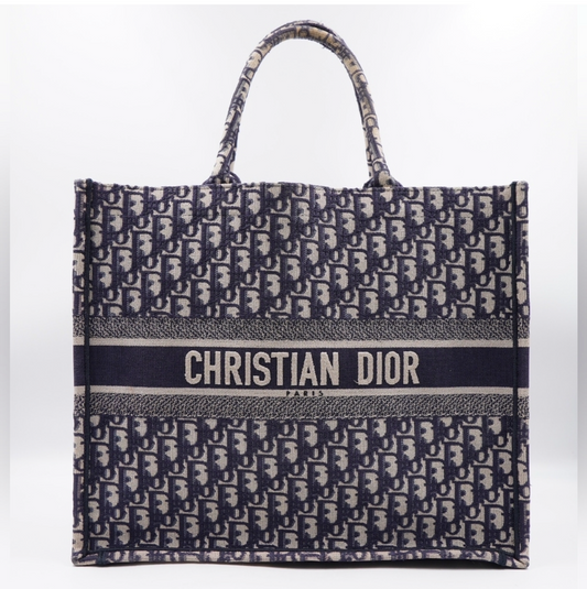 Christian Dior Large Blue Oblique Book Tote