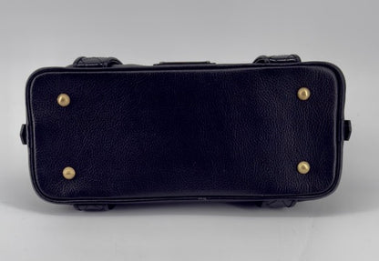 Burberry Black Leather Shoulder Bag – Pebbled Leather – Nova Check Interior