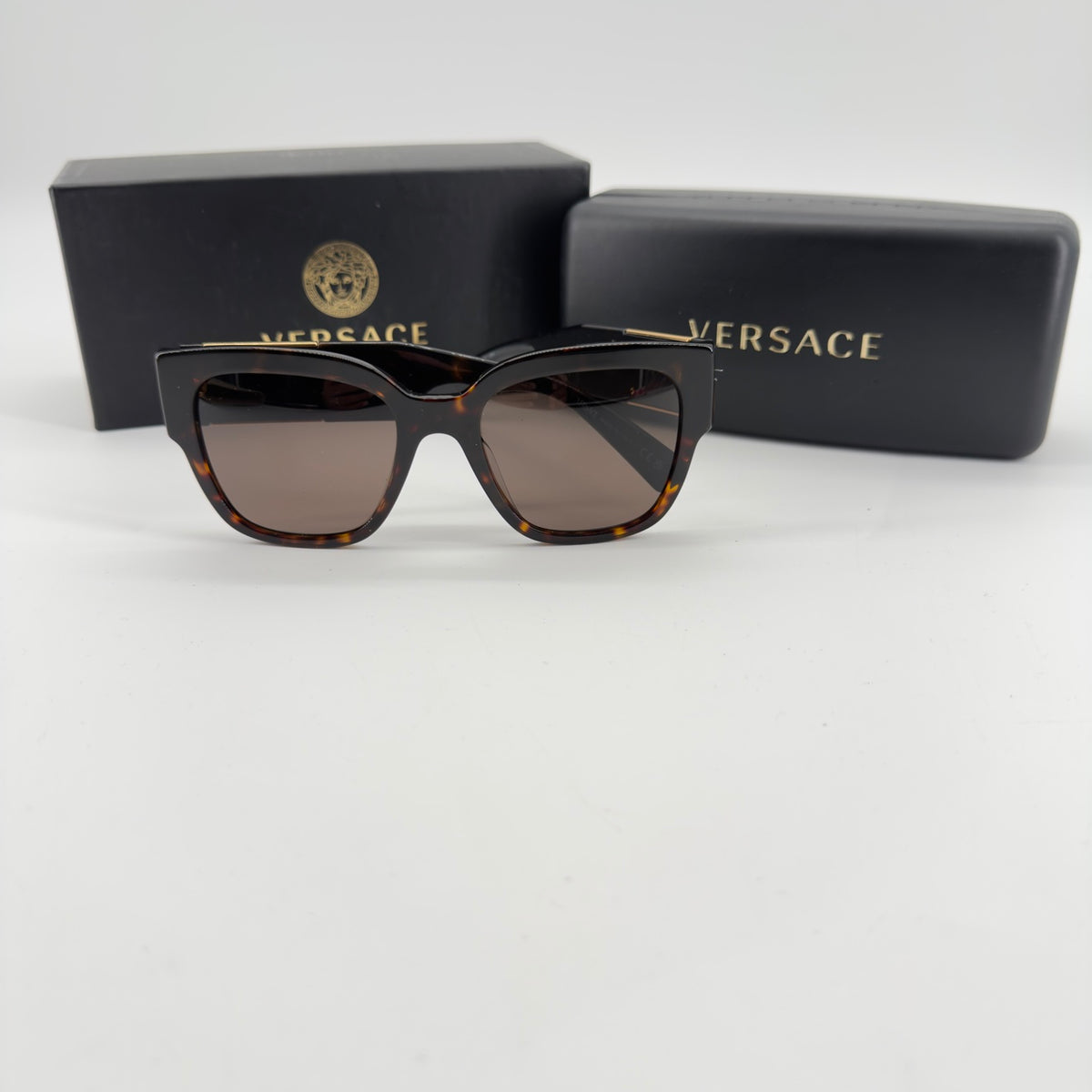 Versace Tortoise Square Sunglasses Medusa
