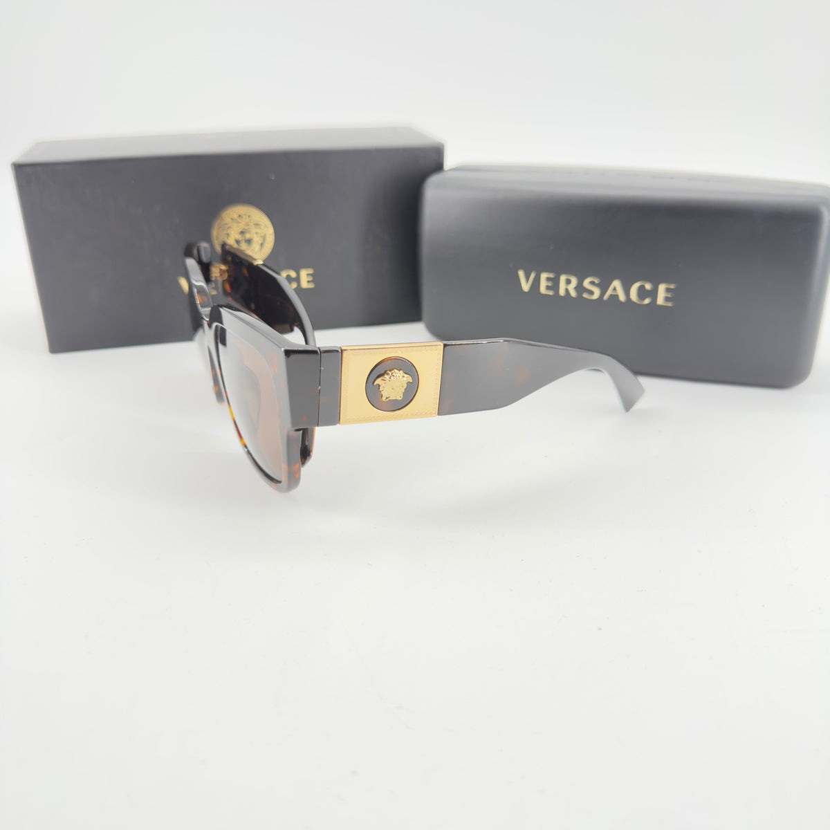 Versace Tortoise Square Sunglasses Medusa