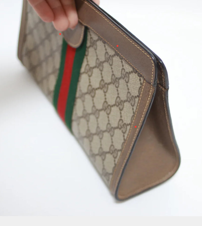 Gucci Sherylin Monogram Canvas & Suede Clutch Duo - Authentic Pre-Loved Condition