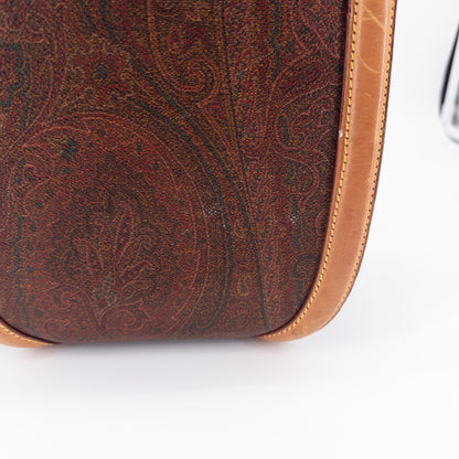 Etro Top-Handle Bag – Coated Canvas and Leather – Brown Multi-color