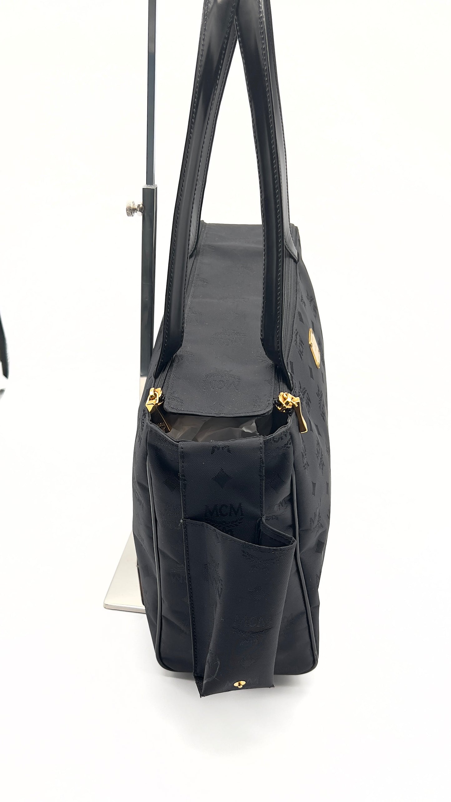 MCM Visetos Black Nylon Bucket Bag and Laptop Tote Duo - Pre-Owned